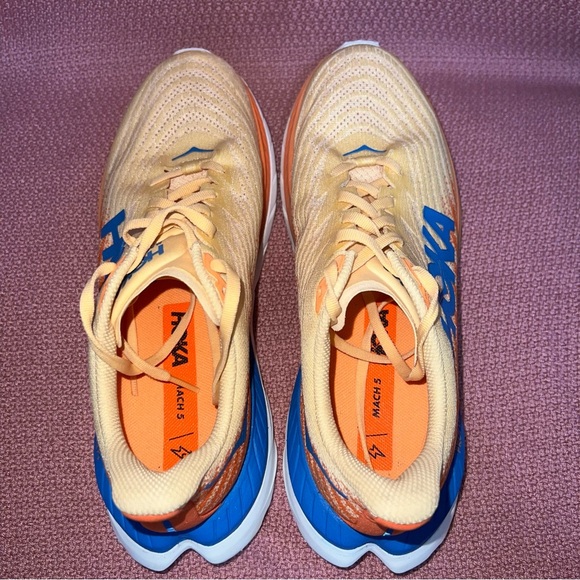 Hoka One One Mach 5 Running Shoes men’s size 8.5 Orange Blue - Picture 6 of 9